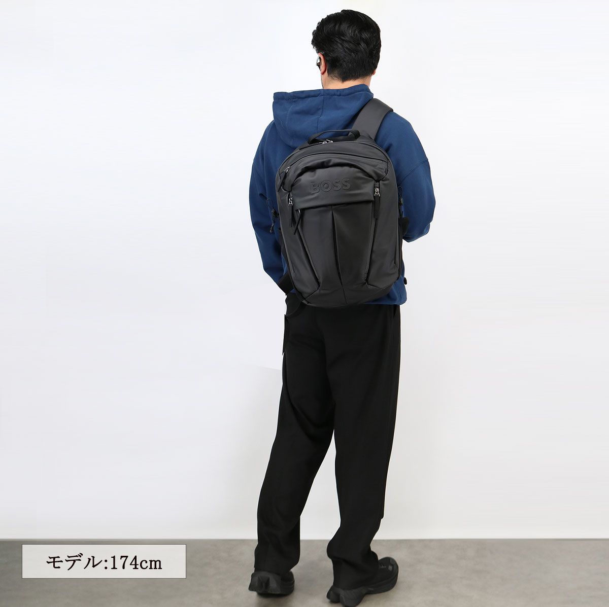 HUGO BOSS ヒューゴボス 50548067 Stormy_N. Backpack バックパック フロントポケット リュック デイパック A4収納 旅行 通勤 通学 スポーツ メンズ BAG 鞄 黒