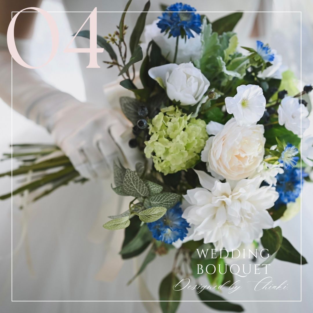 【完全オーダーメイド】ブーケ&ブートニア　ブーケスタンド付 ブートニア付）オーダーメイドウェディングブーケ | noutje