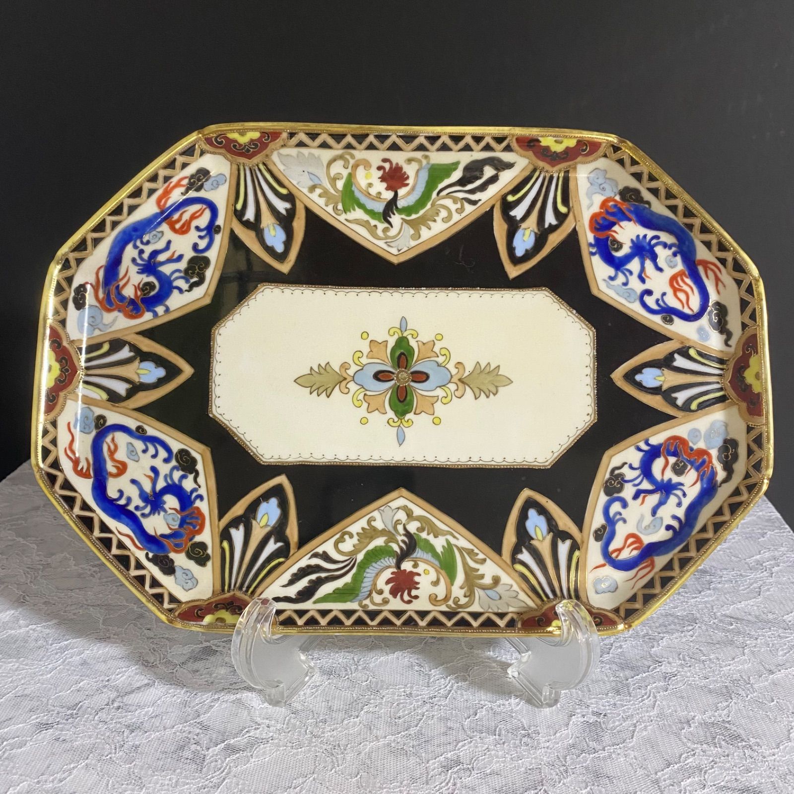 ⚫︎蔵出し オールドノリタケ トレー スクエアプレート 15 オールド