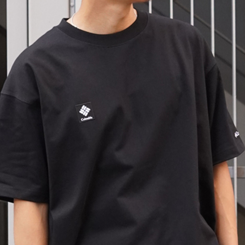 【ムラスポ公式】COLUMBIA コロンビア ムラサキスポーツ限定 Tシャツ UV生地でゆったりシルエット ブラック/マルチ PM0941