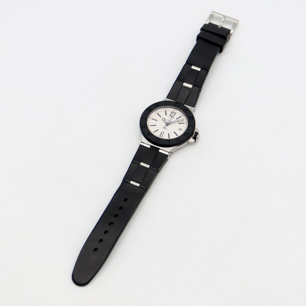 BVLGARI ディアゴノ自動巻き ブラックラバーベルト 時計 ディアゴノ用