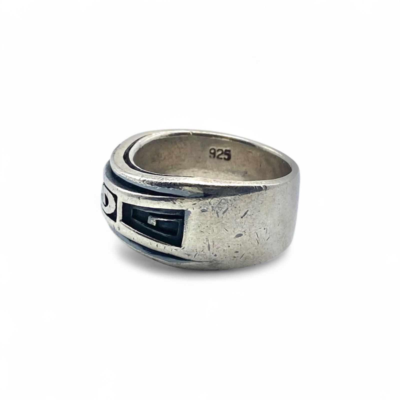 抜群の重厚感】ジオメトリック Silver 925 刻印 80s Vintage Ring 