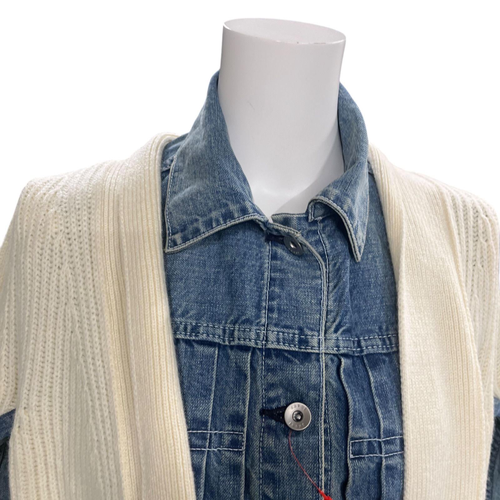 美品サカイ sacai 20AW ニット、デニム ドッキング コート Gジャン