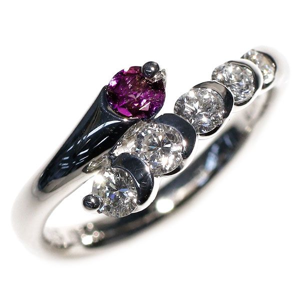 pt900 エステール　アレキサンドライト0.17ct D0.28ct 指輪 pt900 エステール アレキサンドライト0.17ct D0.28ct 指輪