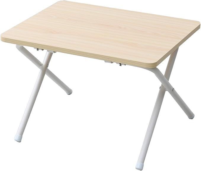 [山善] ローテーブル 折りたたみ 幅50×奥行44×高さ35.5cm ミニ 傷・汚れ・水分・熱に強い ひとり暮らし サイドテーブル PCテーブル 簡易タイプ 完成品 ウッドナチュラル RYST5040L(WN/WH2) テレワーク