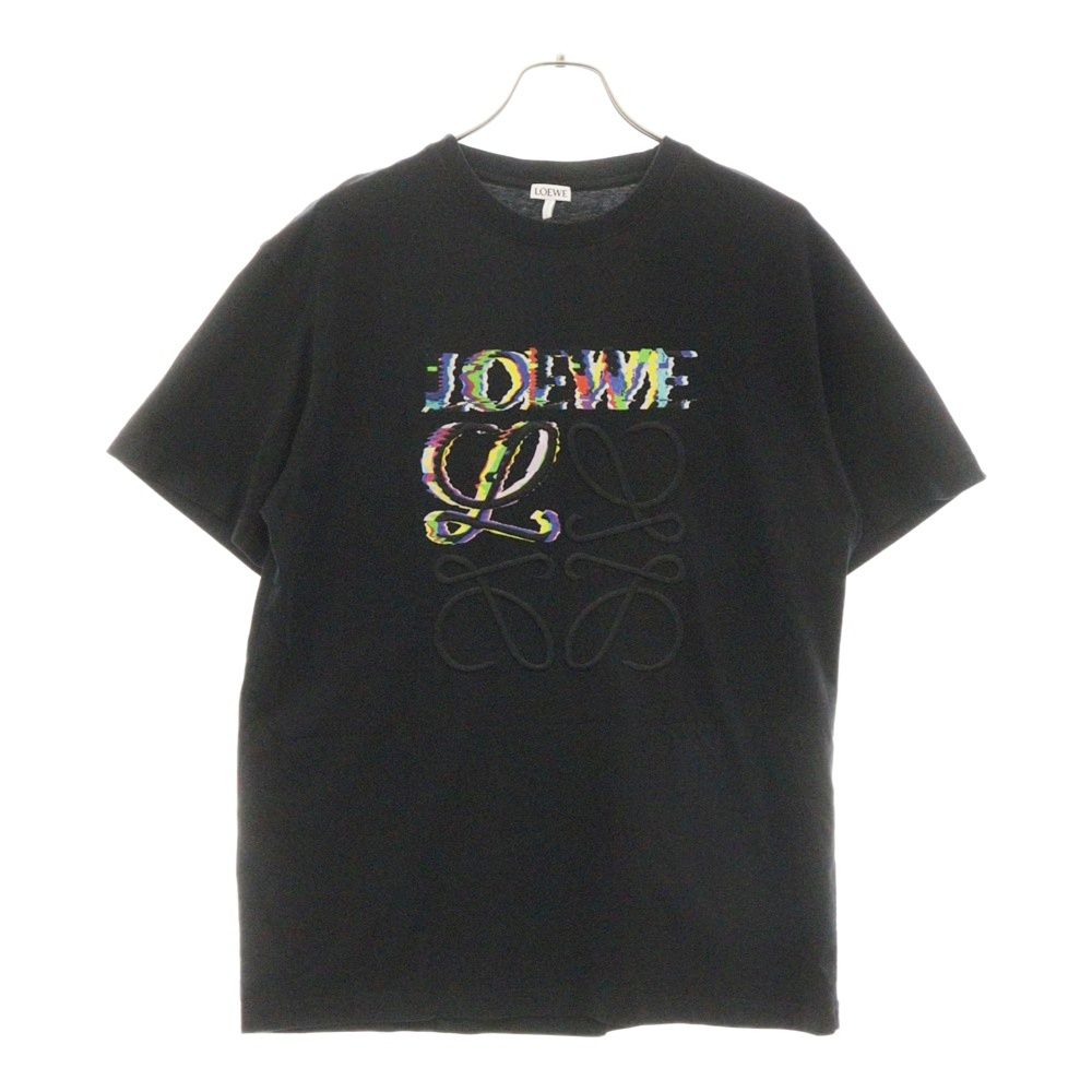 LOEWE (ロエベ) 24SS RELAXED FIT T-SHIRT H526Y22J61 グリッチ アナグラムロゴプリント 半袖Tシャツ  カットソー ブラック - メルカリ