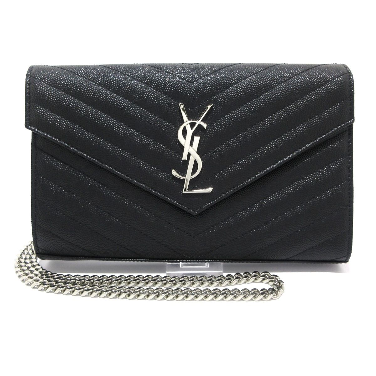 SAINT LAURENT PARIS サンローランパリ 財布 モノグラム チェーン ウォレット 377828 黒 チェーンウォレット レザー