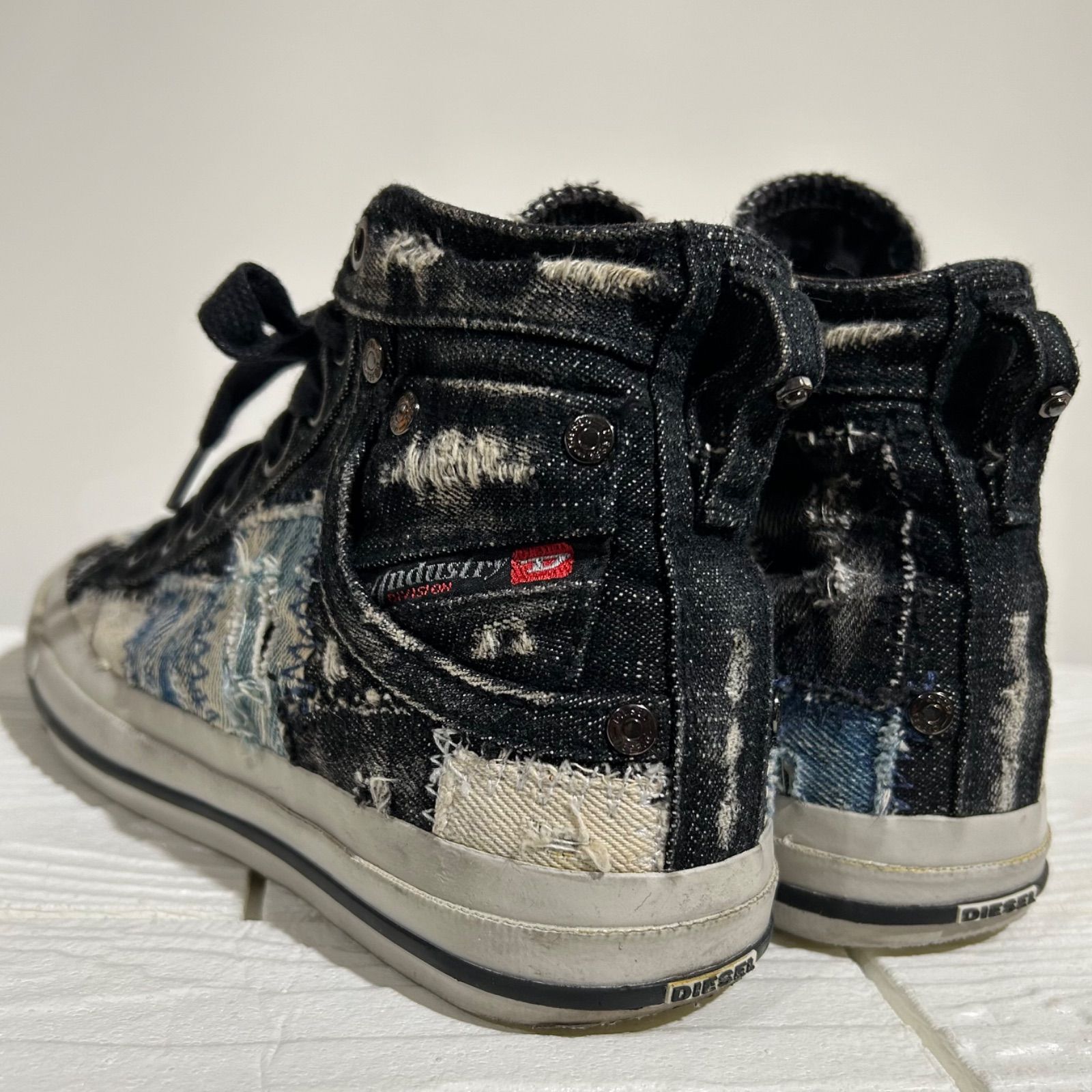 DIESEL ディーゼル ハイカットスニーカー デニム パッチワーク