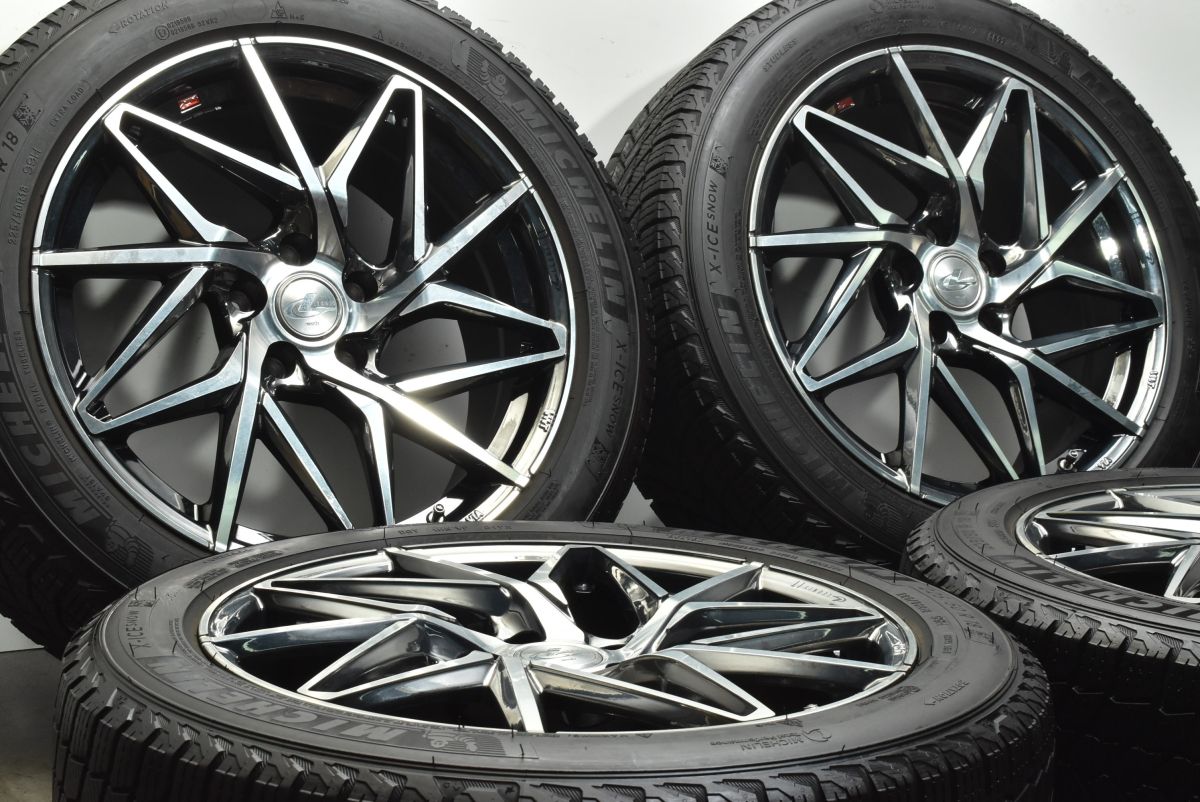 【バリ溝】レオニス IT 18in 8J +42 PCD114.3 ミシュラン X-ICE SNOW 225/50R18 C-HR エスティマ オデッセイ ヴェゼル スカイライン