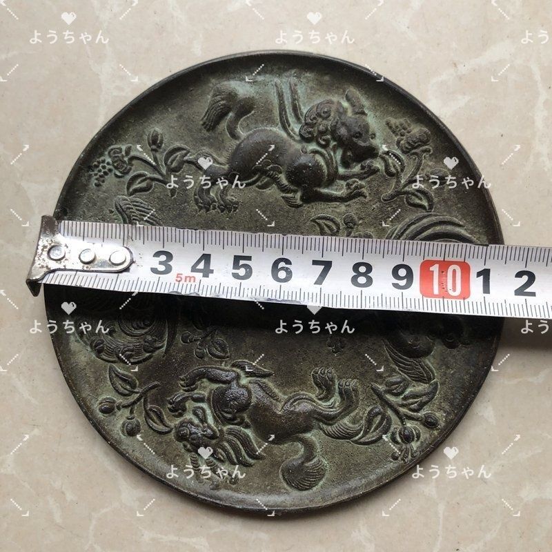 極美品 ！高品質！中国 銅器 純銅鏡 四大神獣銅鏡 銅鏡 青銅鏡