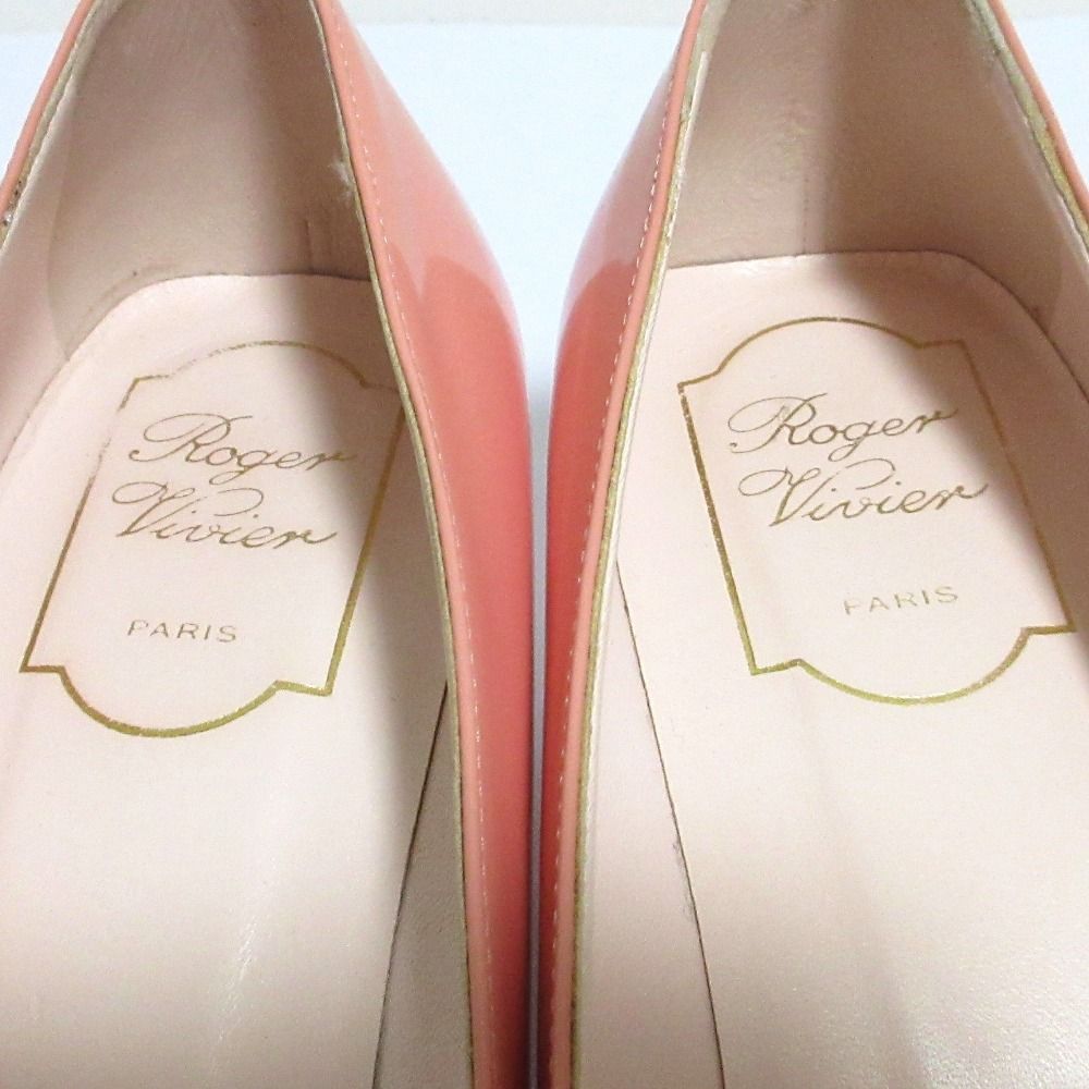 Roger Vivier ロジェ ヴィヴィエ　レザーフラットパンプス(ピンク) 良品 Roger Vivier ロジェヴィヴィエ トランペット ベル