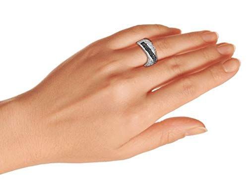 数量 の十字形 X CZ ジルコニア つの調子の黒く 白い舗装のキュービック バンド 2 のスターリング シルバーのための女性のための .925 リング ガールフレンド Jewelry Bling WWW_NOITHATQUANGTHANH_NET