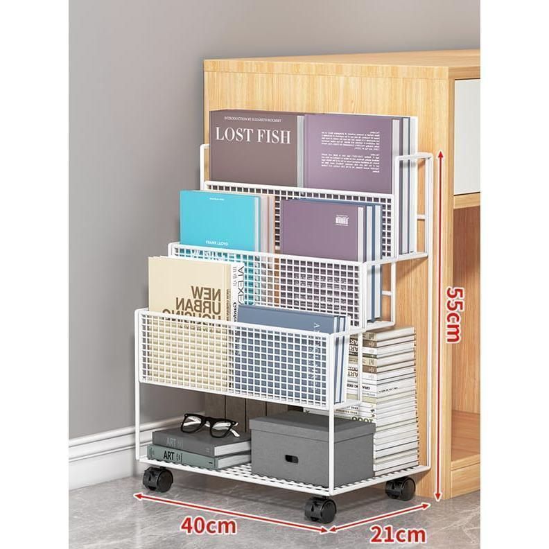 軽快な 本棚 書類棚 雑誌ラック ファイルワゴン ブックシェルフ キャスター付き デスク下 大容量 移動式 階段式 キャスター付き yunban423