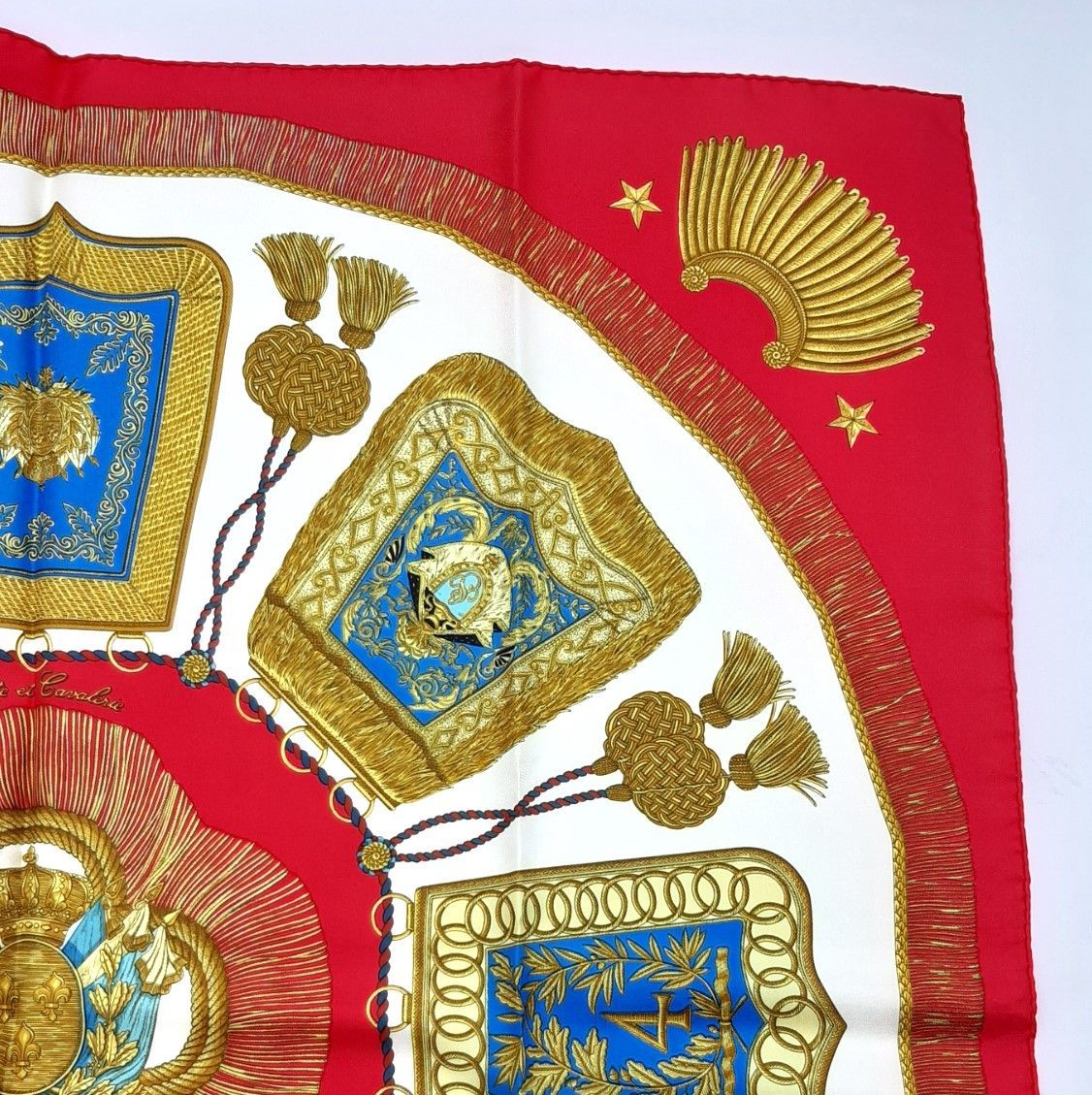 エルメス Hermès カレ90 Poste et Cavalerie サーベル飾り袋 シルク