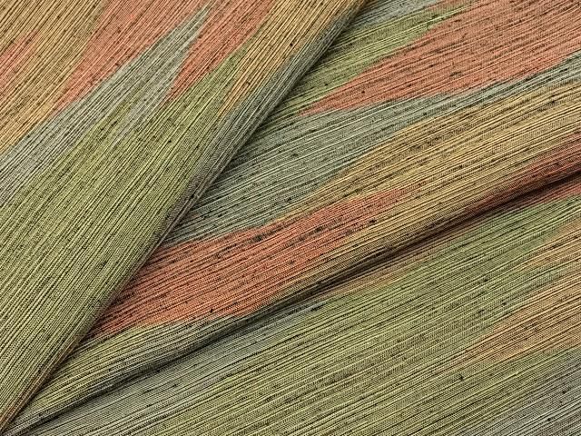 平和屋着物▽上質な紬 単衣 霞文 正絹 逸品 BAAT0427yt