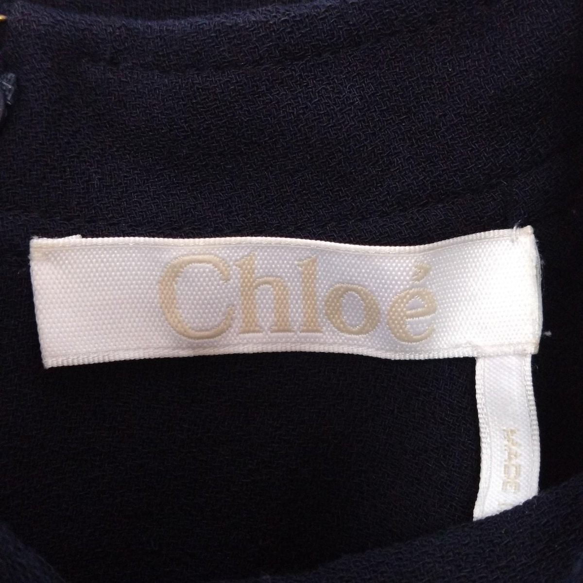 恋愛 Chloe クロエ 長袖カットソー サイズ34 S レディース - ネイビー ハイネック レース ギフトに最適。
