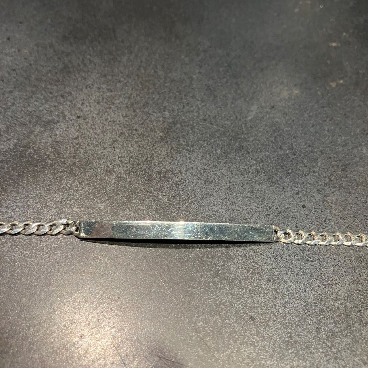 MADE IN ITALY SILVER925 ID PLATE NARROW BRACELET/シルバー