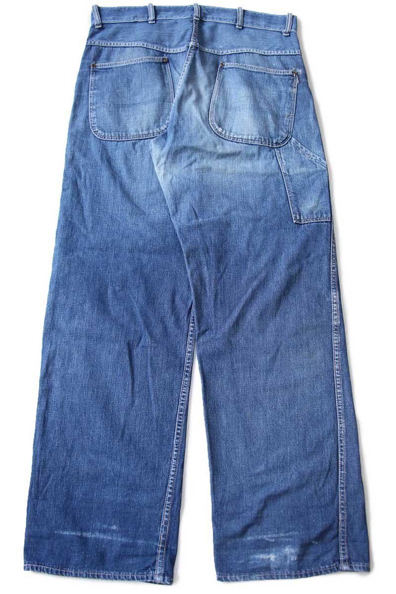 SANFORIZED 40s 50s vintage デニム ペインターパンツ 50s UNKNOWN インディゴ デニム ペインターパンツ W34
