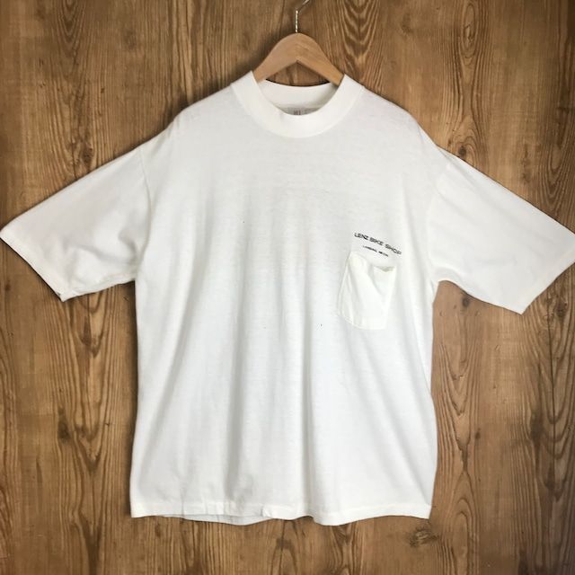 USA製 70s LENZ BIKE SHOP BRIDGESTONE ポケット付き 両面プリント 半袖 T-sh Tシャツ サイズ メンズ XL 70年代 ブリジストン バイク 古着 s24071613