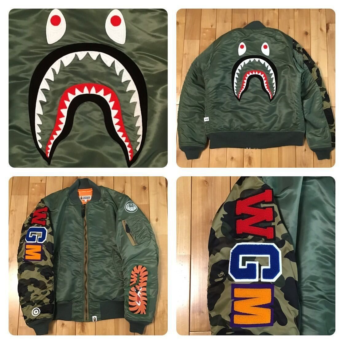 SHARK MA-1 bomber jacket Lサイズ a bathing ape BAPE camo エイプ ベイプ アベイシングエイプ シャーク  フライト ジャケット WGM - メルカリ