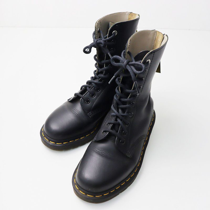 コラボ 定価5.7万 ワイズ × ドクターマーチン Y's × Dr.Martens 10EYE BOOT ジップ 10ホールブーツ 6/ブラック 23cm【2400013845267】