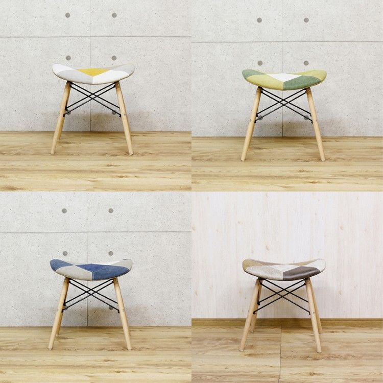 パッチワークチェア チェック柄 ダークグレー パッチワークチェア