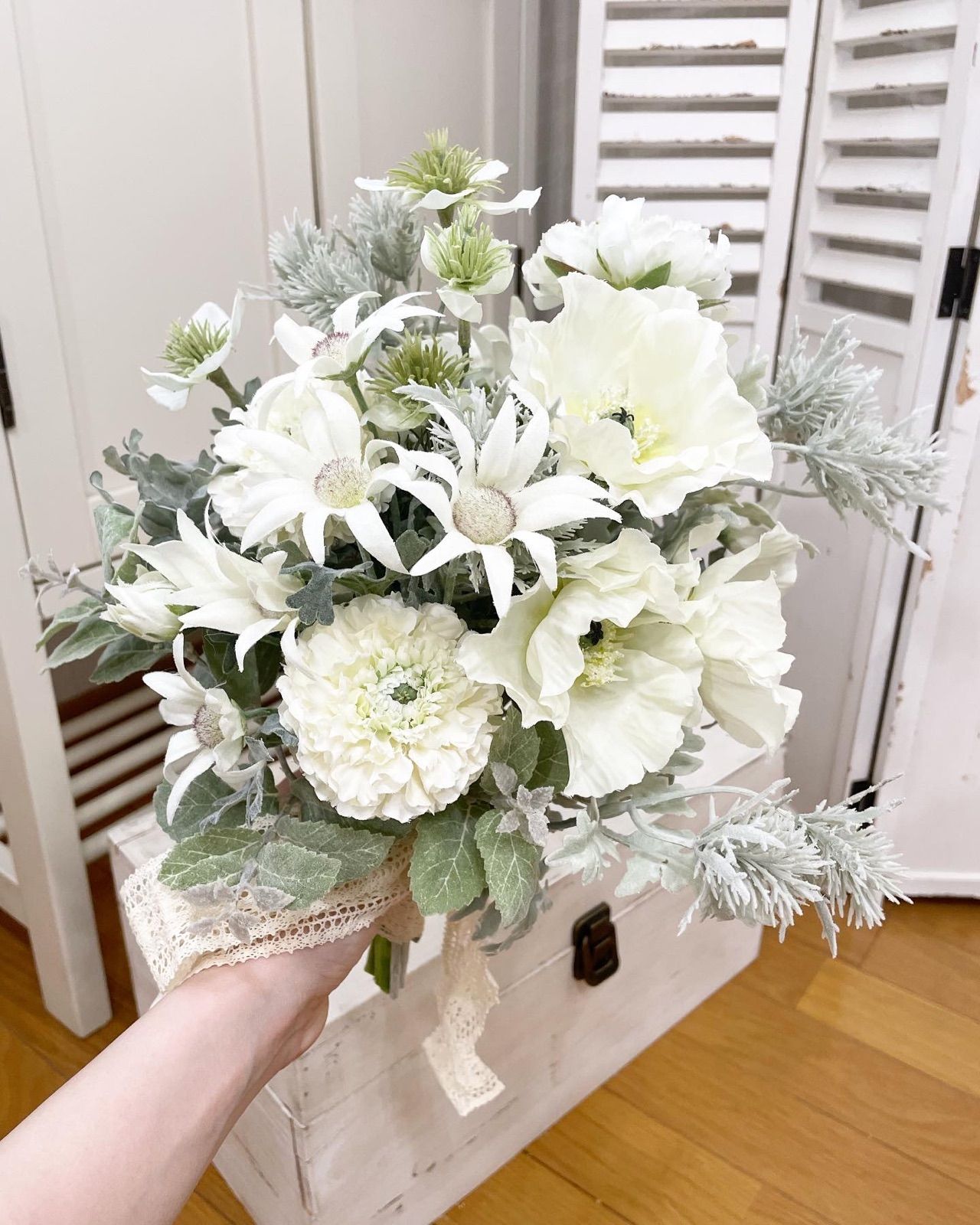 ウェディングブーケ クラッチブーケとブートニア ブートニアセット