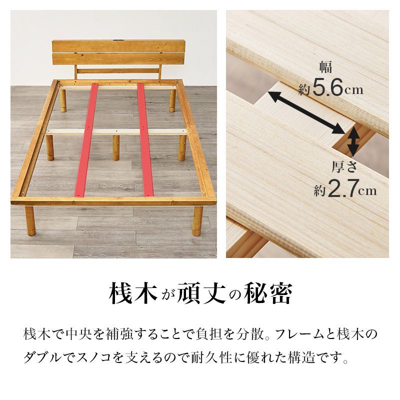 畳マットすのこベッド 2口コンセント付