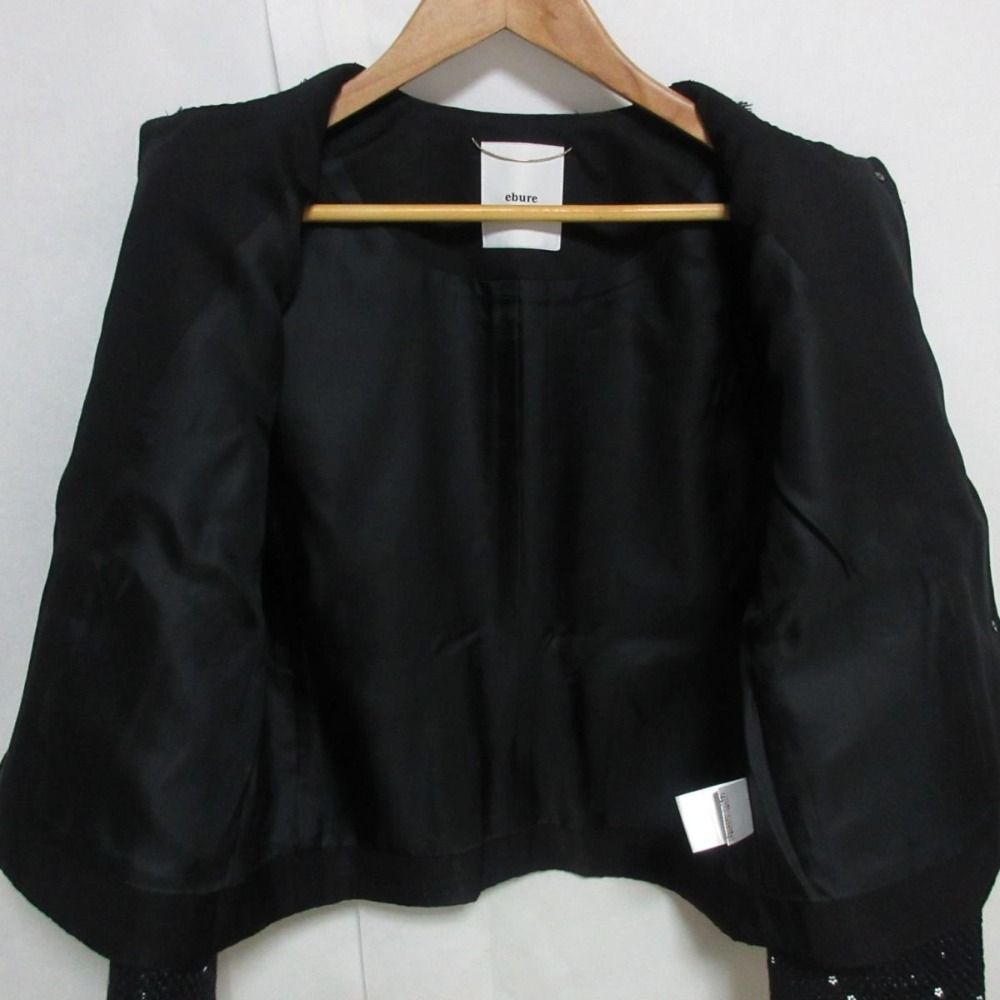 エブール ノーカラージャケット 黒 ebure｜エブールのジャケット通販