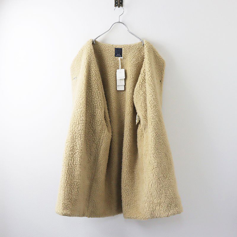 美品 ミナペルホネン mina perhonen quartet ノーカラーコート 38