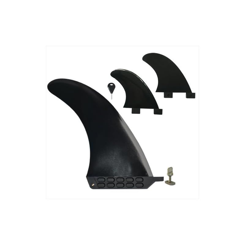 Funktion ロングボード用 8インチフィン + FCS対応 サイドフィン 3枚セット 黒 FKGFCC-L8-SET-BLK-LT 0