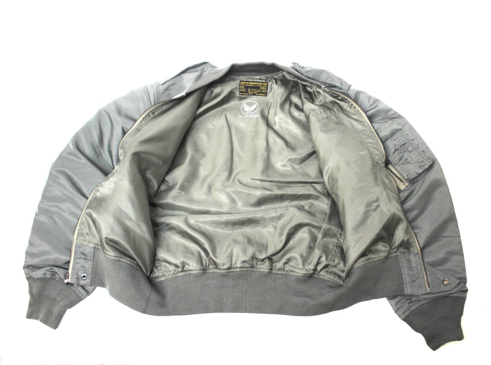 U.S. AIR FORCE l-2Bフライトジャケット USAF L-2B Flight Jacket - Authentic 1945-55 Olive Drab Nylon