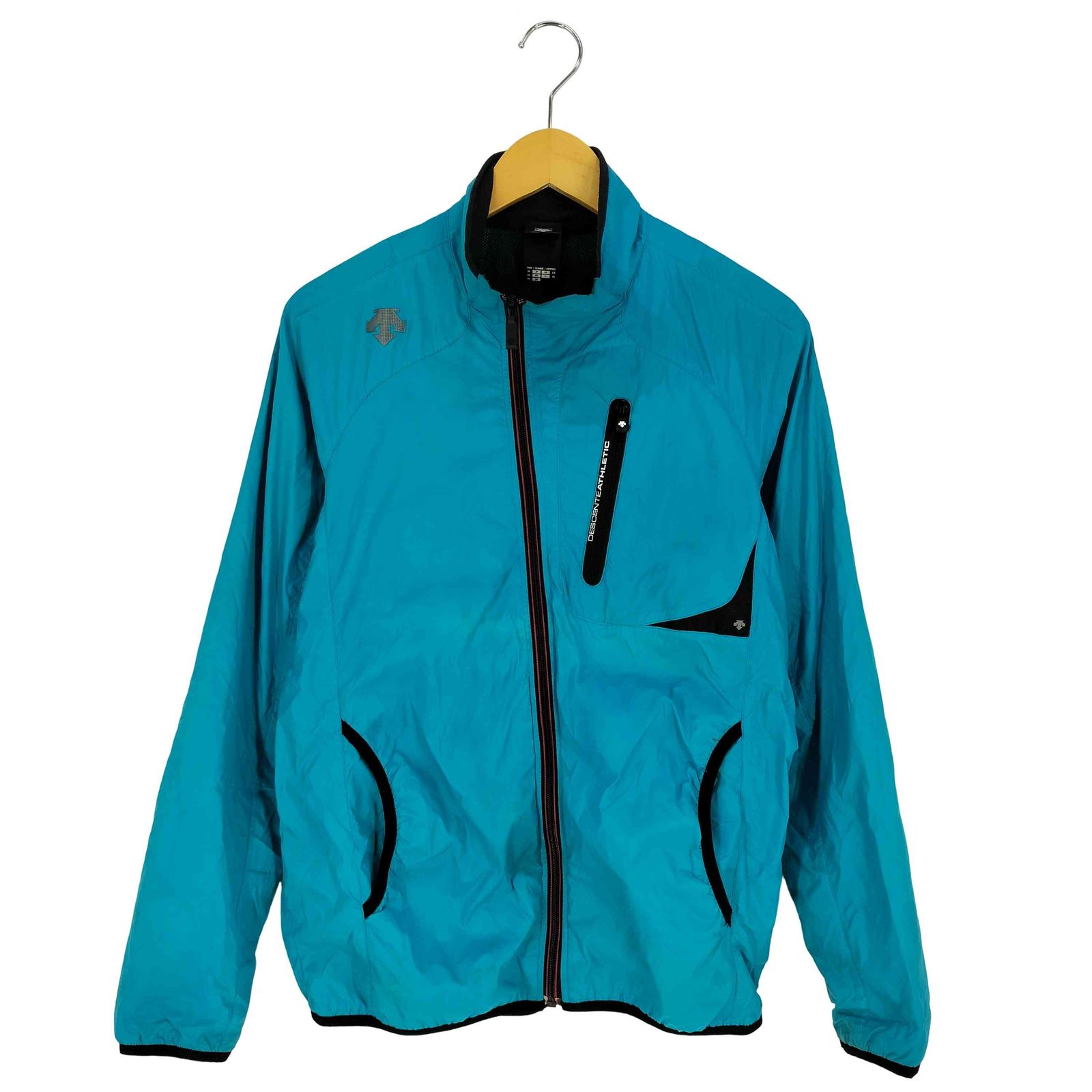 デサント descente ロゴプリント 裏地メッシュ ウインドブレーカー ジップアップジャケット メンズ import：M 