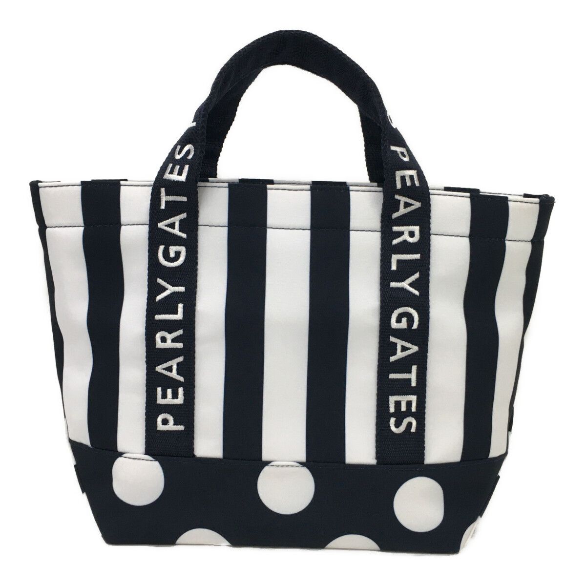 未使用タグ付き♡パーリーゲイツ カートバッグ　ボーダー　ネイビー　ゴルフ 中古 パーリーゲイツ PEARLY GATES カートバッグ ネイビー×ホワイト 紺