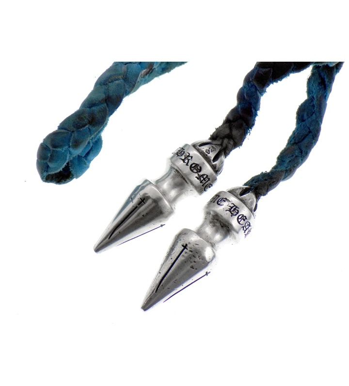 クロムハーツ CHROME HEARTS 【 SPIKE LEATHER BRAID 】 スパイク レザー ブレード ネックレス 39003