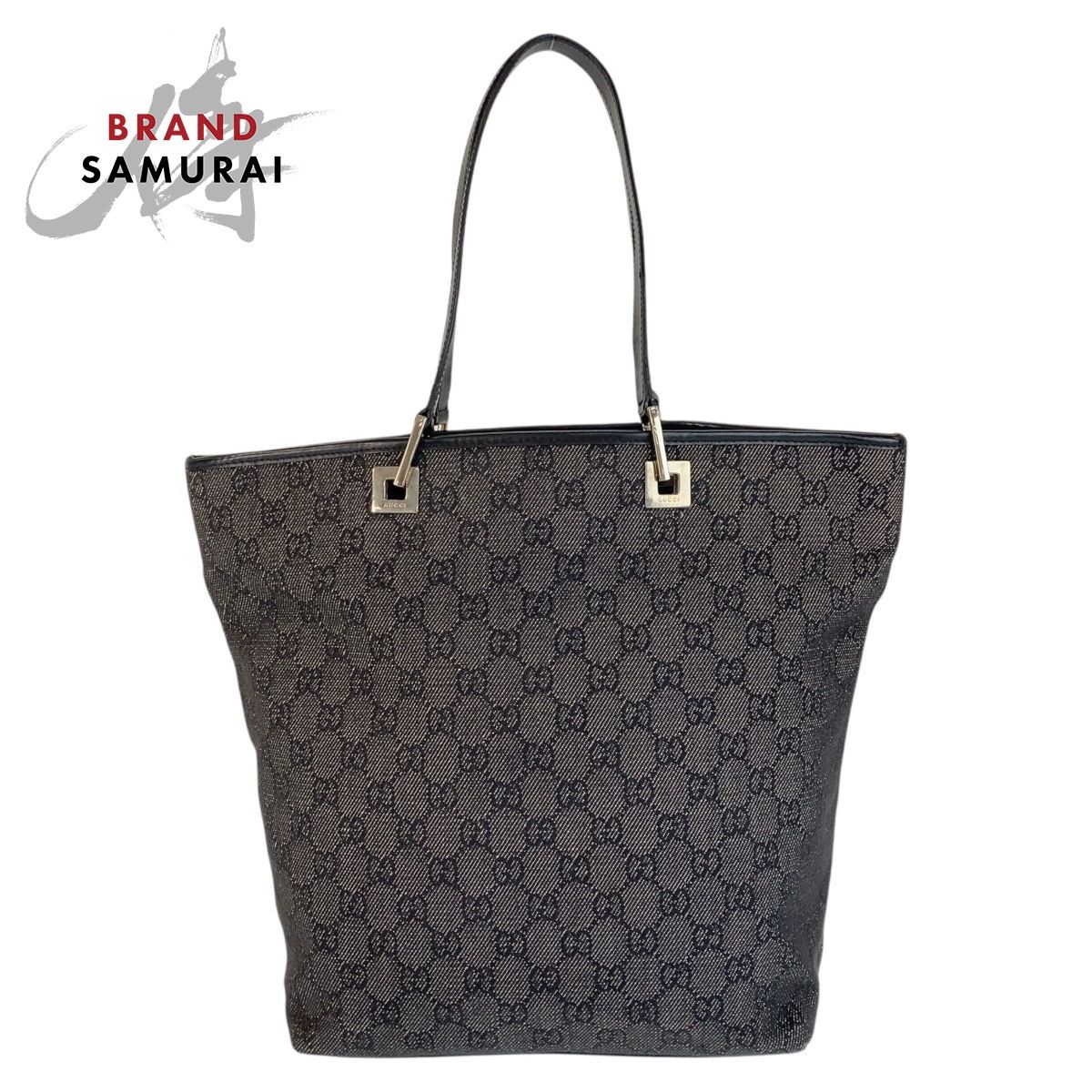 美品 GUCCI グッチ ブラック 黒 シルバー金具 GGキャンバス/レザー 