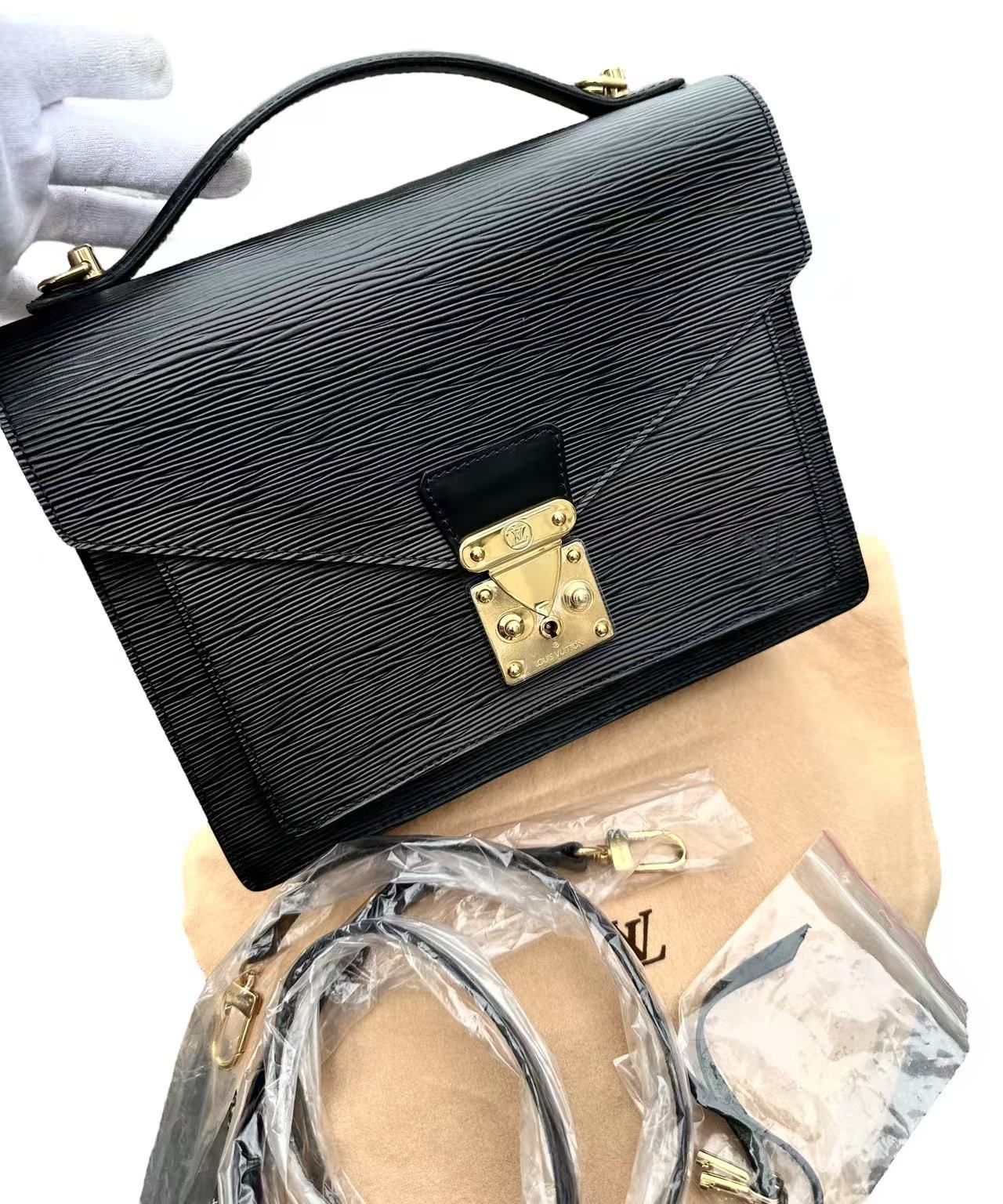Louis Vuitton エピ モンソー レディース ハンドバッグ 黒 保管品
