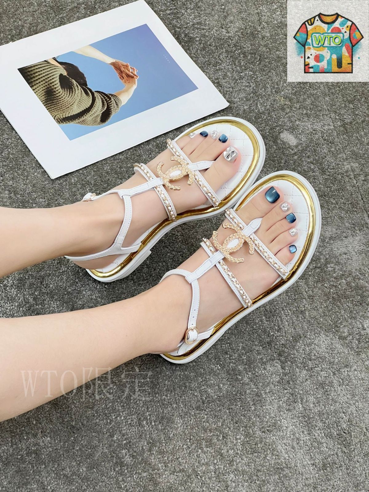 週末限定価格❗️ CHANEL アンクルストラップ フラワーサンダル CHANEL アンクルストラップサンダル01-2 - メルカリ
