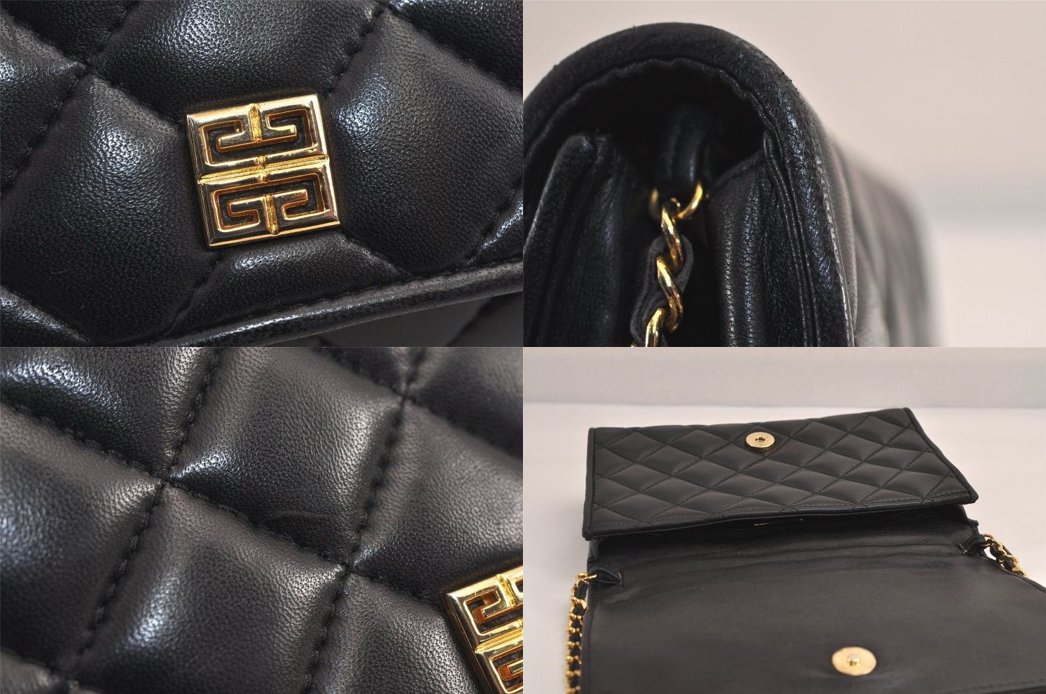 GIVENCHY ジバンシィ キルティング レザー チェーン ショルダークロス 