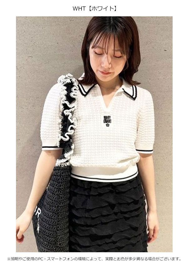 リリー ブラウン LILY BROWN トップス 25夏 【LILY BROWN×MARY QUANT】シアーポロニットトップス 半袖 クロップド丈 マリクワ コラボ lwnt254013 LILY BROWN×MARY QUANT】シアーポロニットトップス(ニット