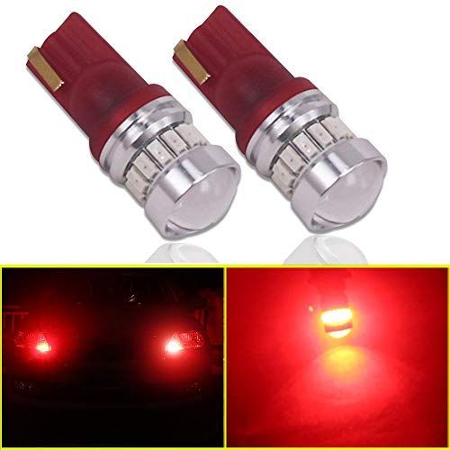 T10-(赤色)-2 Eseastar T10 LED バルブレッド W5W 175 194 168 12961 車用 ポジション ナンバー灯 ルームランプ 2500LM 明るい ハイパワーチップ CANBUSキャンセラー内蔵、2個セット