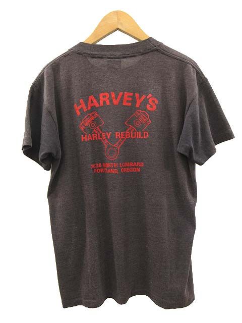 極美品 USA製 公式 ハーレーダビットソン US M フレイム ロンT 両面 ハーレーダビッドソン HARLEY DAVIDSON 80s 3D EMBLEM Tシャツ