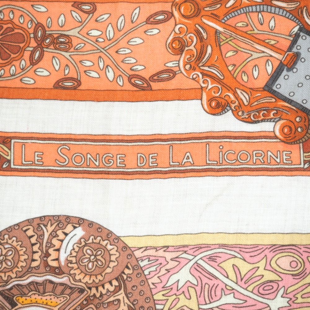 エルメス HERMES スカーフ
 Le Songe dela Licorne ユニコーンの夢想 カレ140 ジェアン ショール ブラウン^^