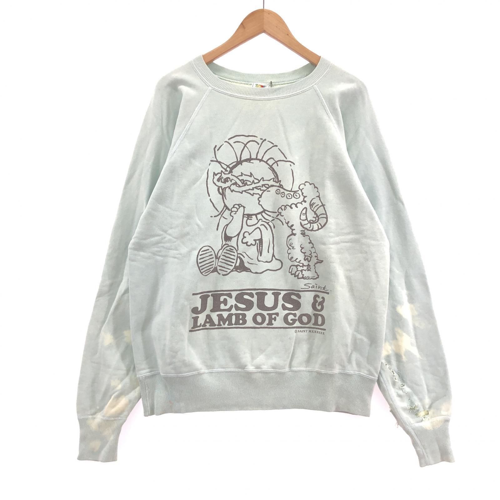 SAINT MICHAEL JESUSプリントスウェット S ブルー - メルカリ