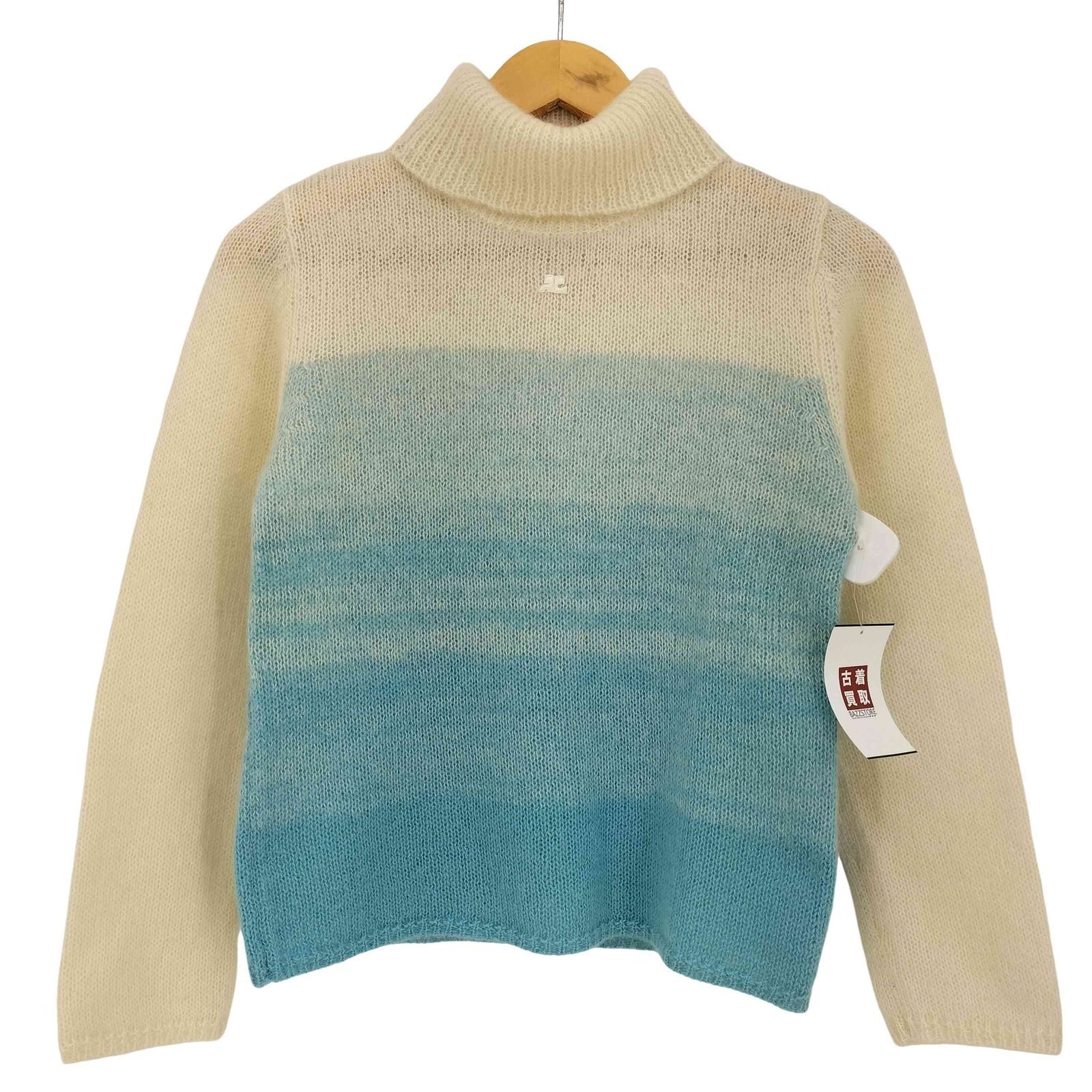 courreges クレージュ ニット ハイネック タートルネック ブルー