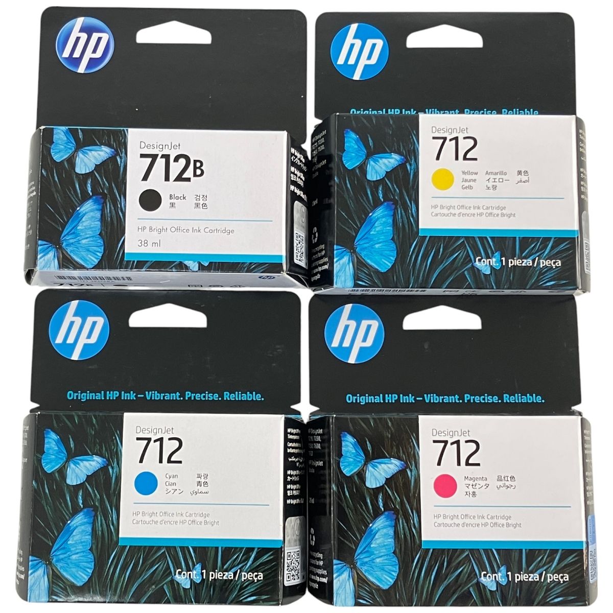 HP 712 インクカートリッジ 4色セット 純正 ブラック イエロー シアン マゼンタ N9936772