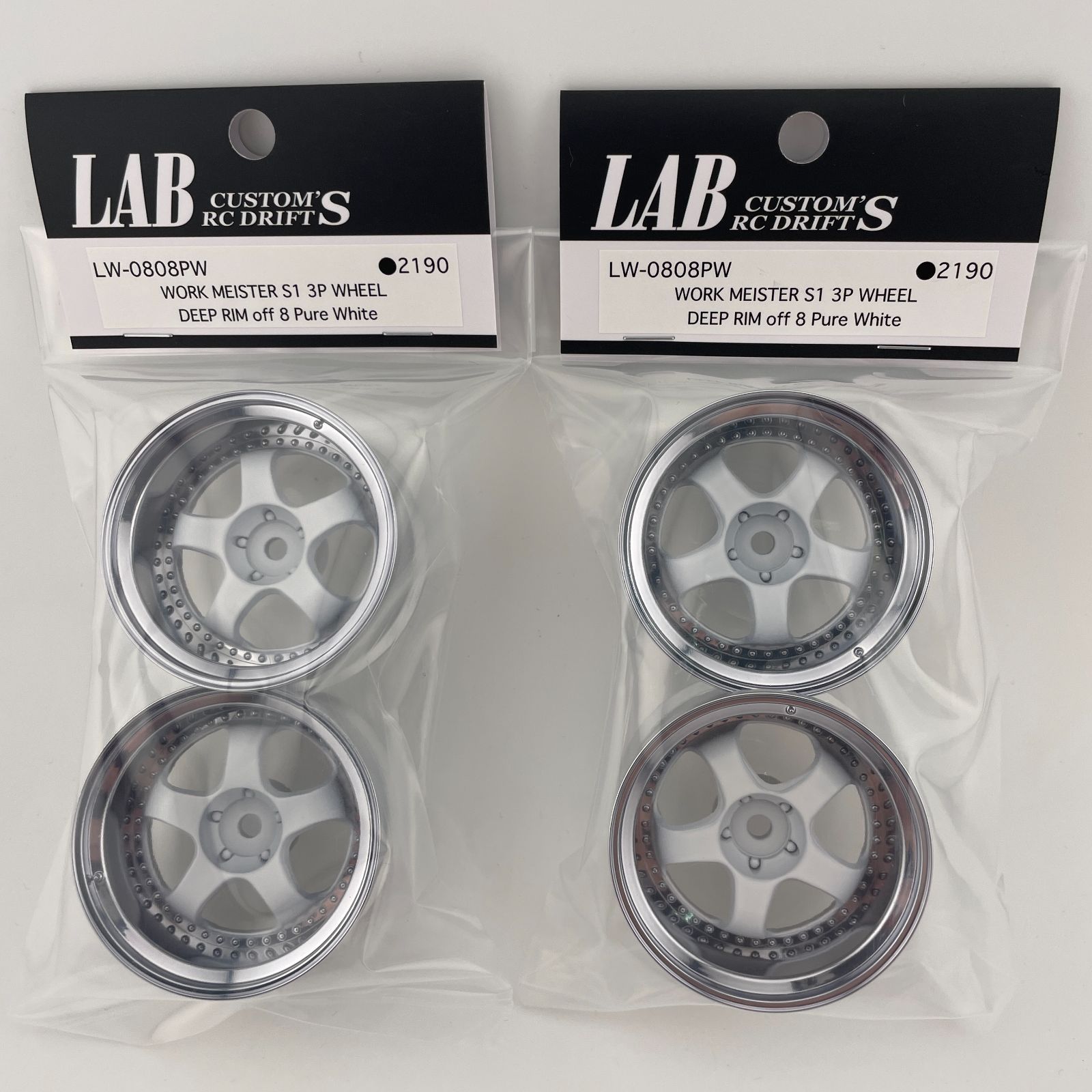 LAB LW-0808PW ×2 WORK MEISTER S1 3P WHEEL DEEP RIM off8 Pure White