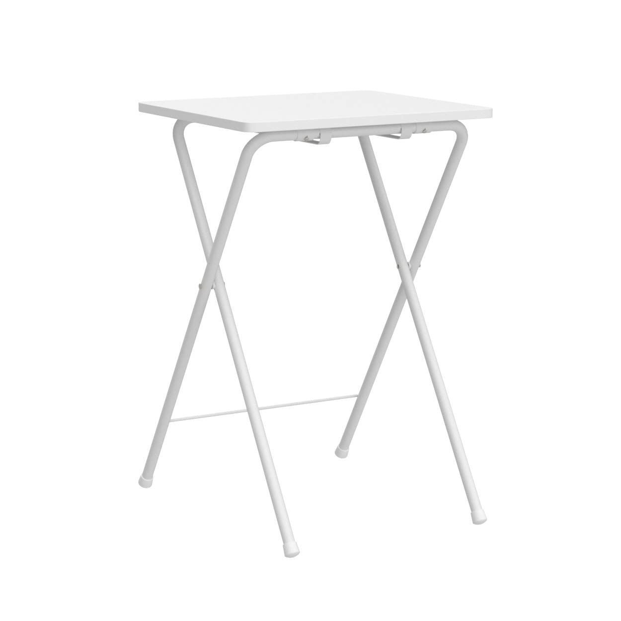 【数量限定】ホワイト/ホワイト 完成品 ミニテーブル RYST5040H(WHWH2) サイドテーブル 幅50×奥行48cm 傷・汚れ・水分・熱に強い テレワーク 高さ70 折りたたみテーブル [山善]