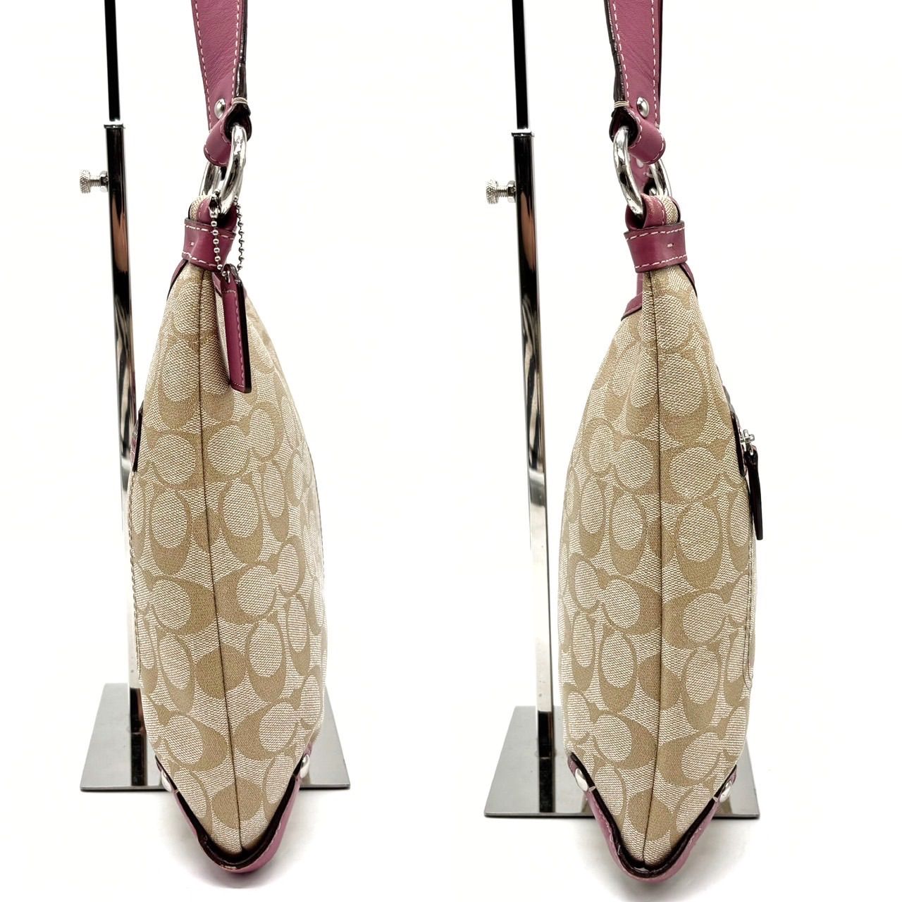 極美品】COACH(コーチ) シグネチャー レザー型押し 総柄ショルダー