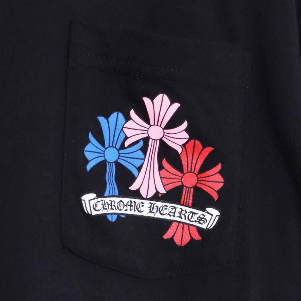 CHROME HEARTS マルチカラー セメタリー CHクロス プリント Tシャツ L